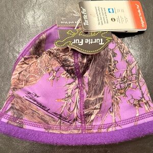 Turtle Fur Purple Camo Beanie for Adults and Kids 50+ Fleece Winter XS